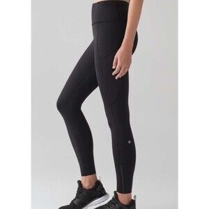 Lululemon Size 6 Fast Free HR 25" Nulux Leggings Black